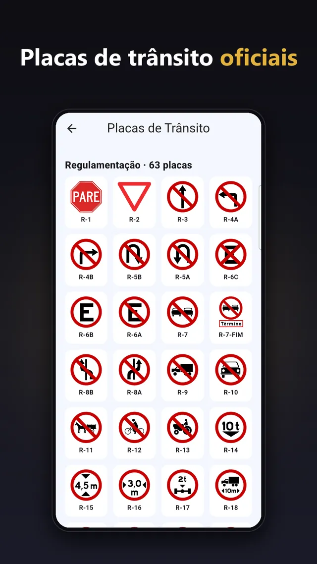 Biblioteca de placas de trânsito de regulamentação